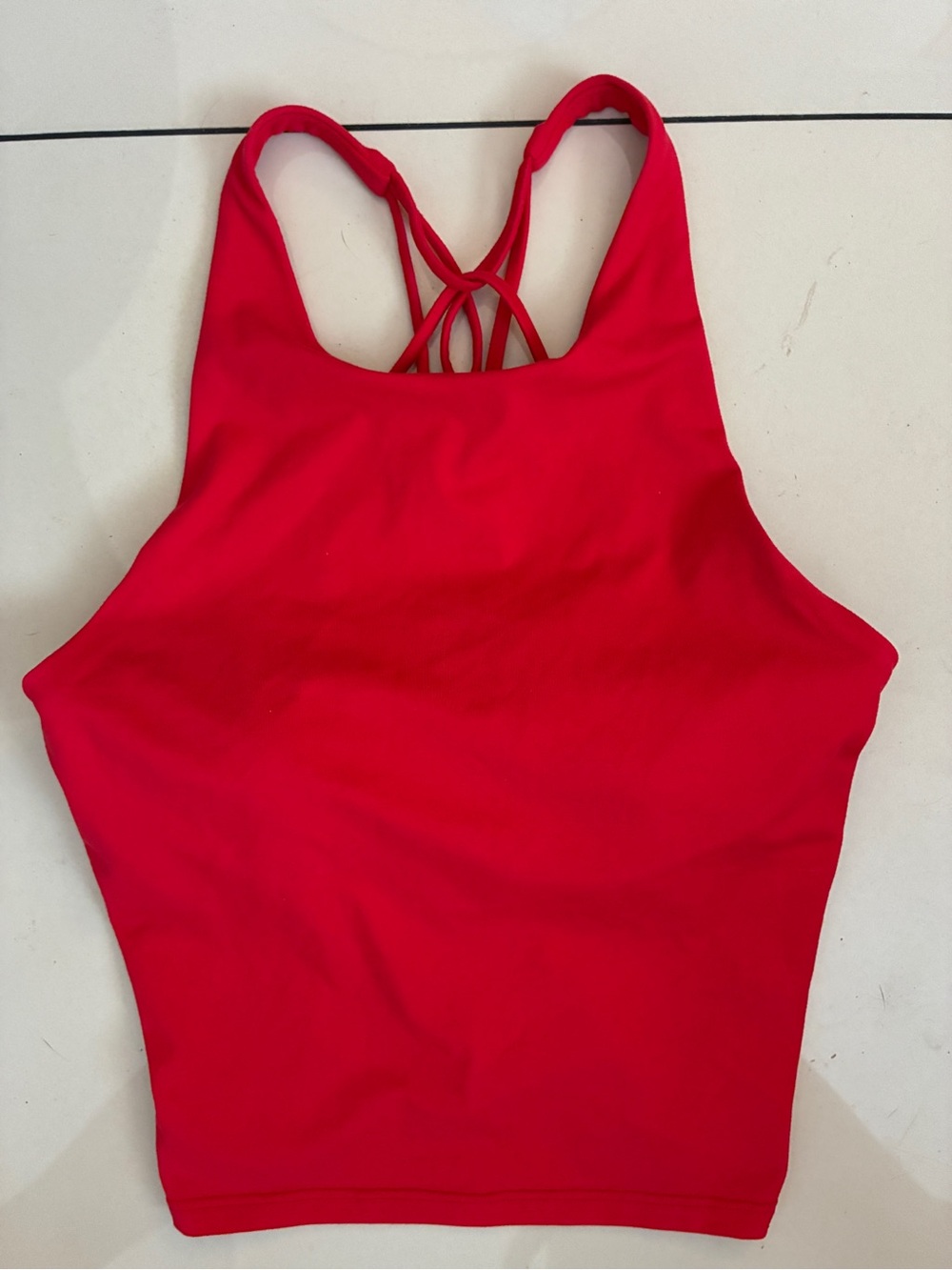 Fabletics Red High-Neck Strappy Tank